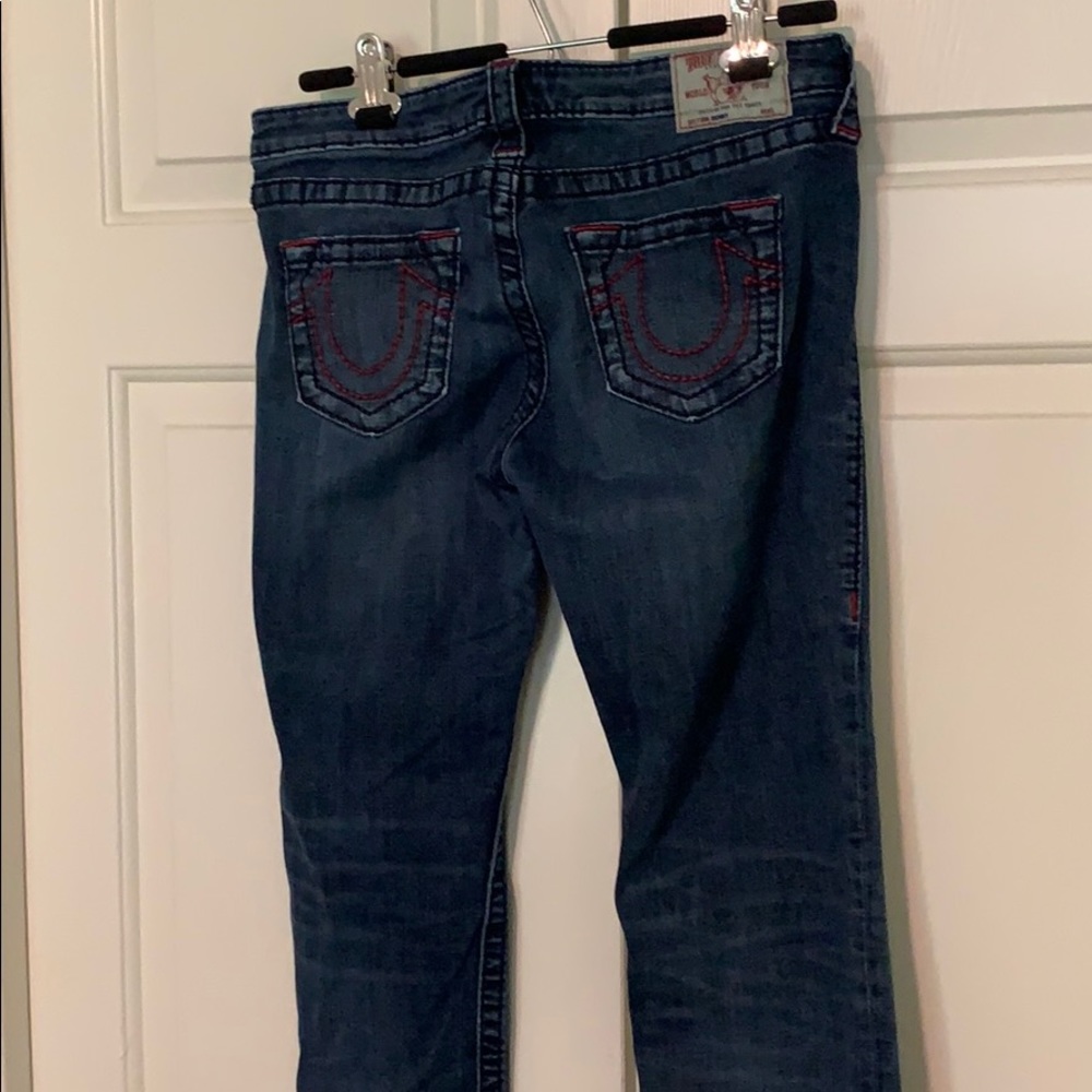True Religion Skinny Jeans with Red Stitching